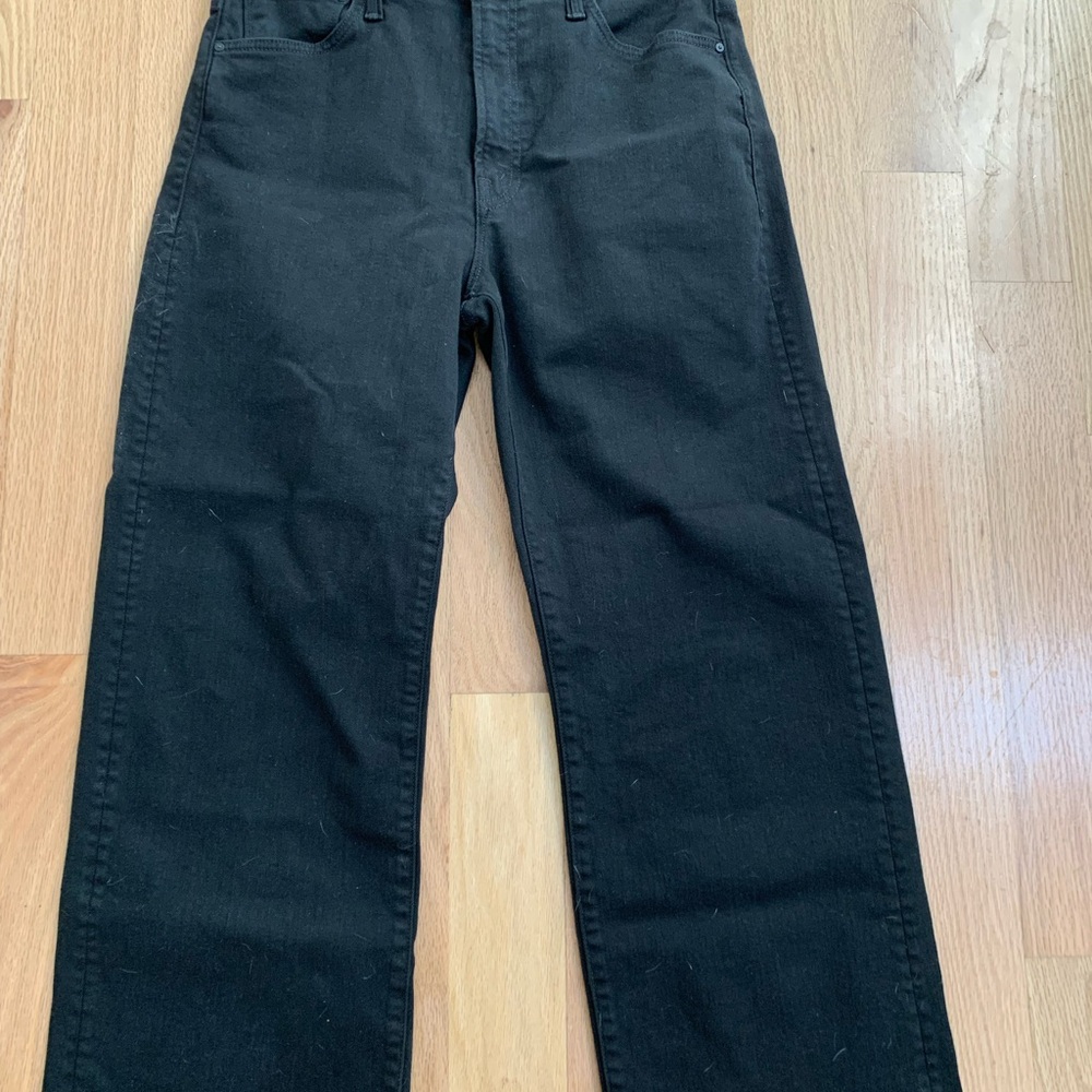 MOTHER Women's Black Hi Waist, wide leg